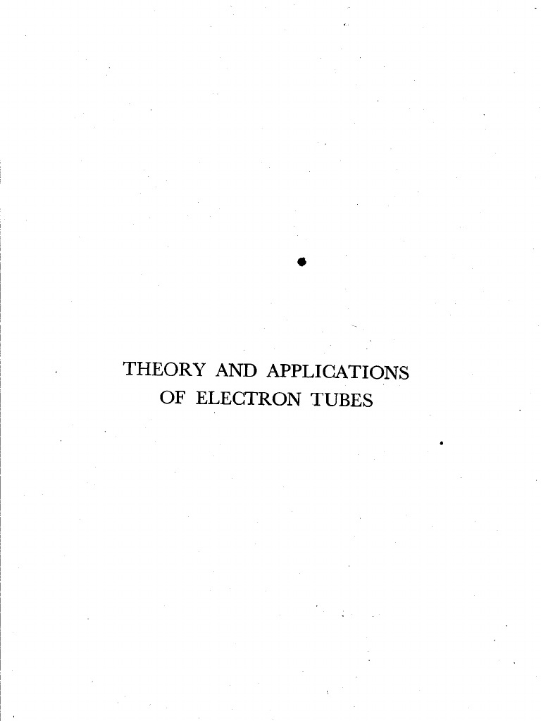 Theory and Applications of Electron Tubes PDF