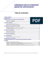 Criterios Metodologicos para Evaluacion de Campañas de Comunicacion