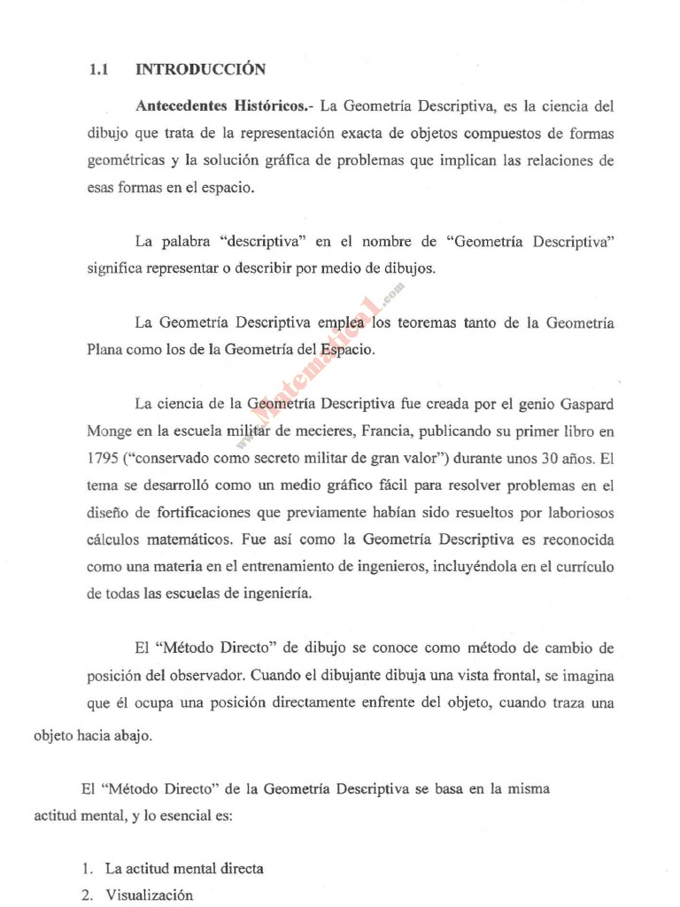 Introduccion A La Geometria Descriptiva Geometria Dibujo