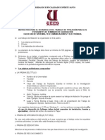 Instructivo para El Desarrollo Del Documento Del Trabajo de Titulacion o Tesis