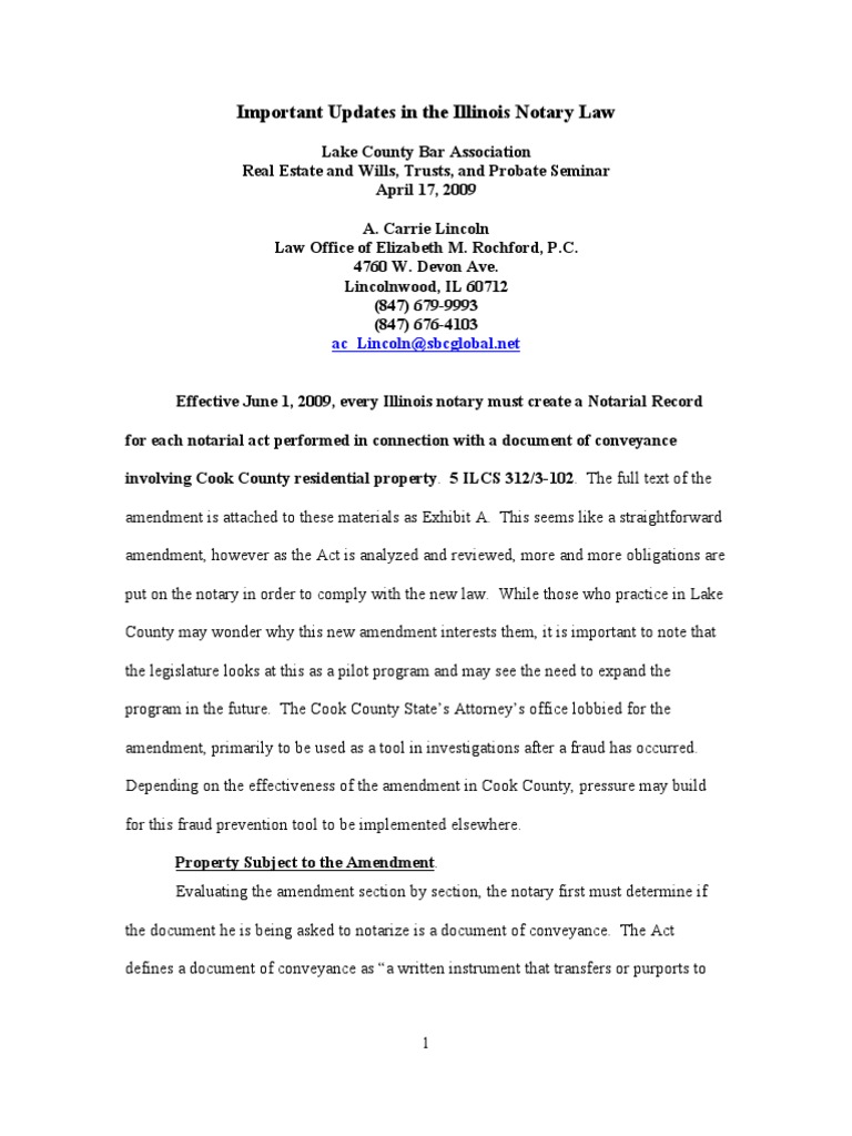 Illinois Notary Law Changes Aim to Prevent Fraud Notary Public