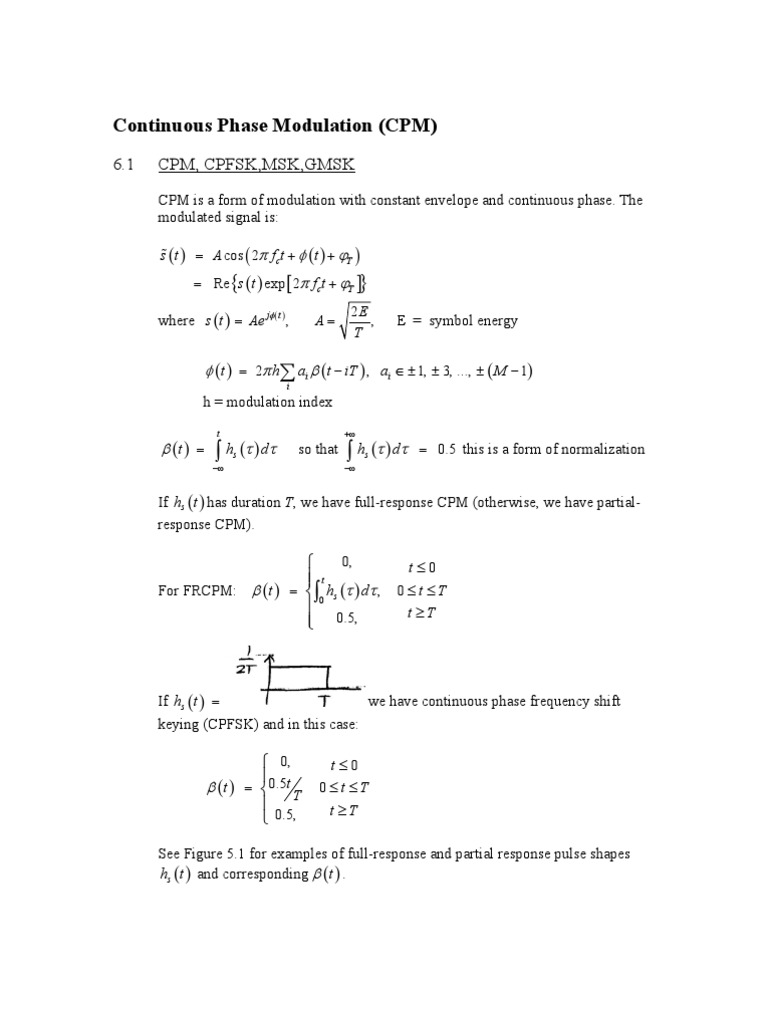 Continuous Phase Modulation Explained | PDF | Radio Technology ...