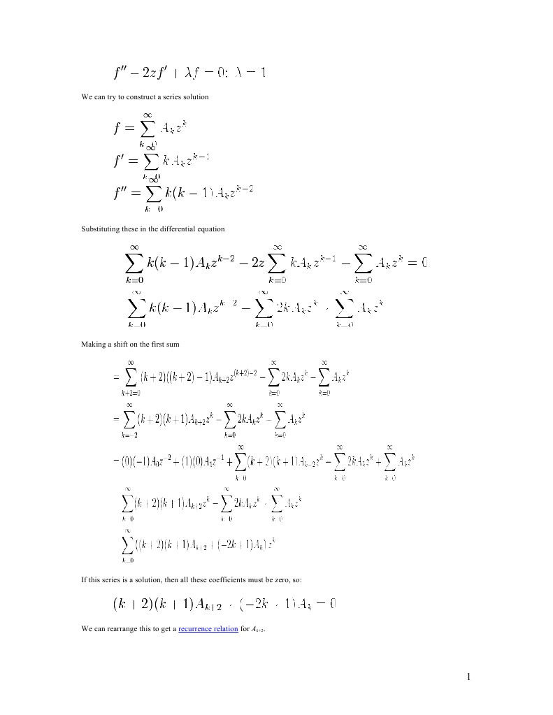We Can Try To Construct A Series Solution | PDF