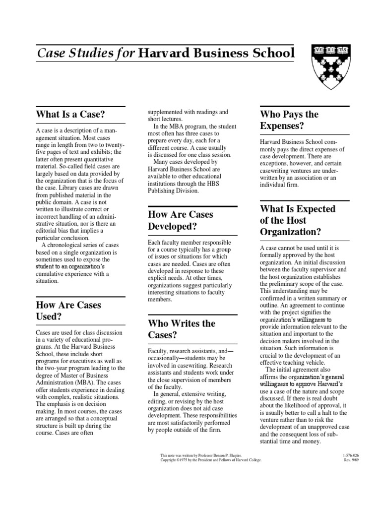 Case Studies for Harvard Business School_Brochure Confidentiality