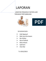 Laporan Hasil Pengamatan Pengaruh Faktor Luar Terhadap Pertumbuhan