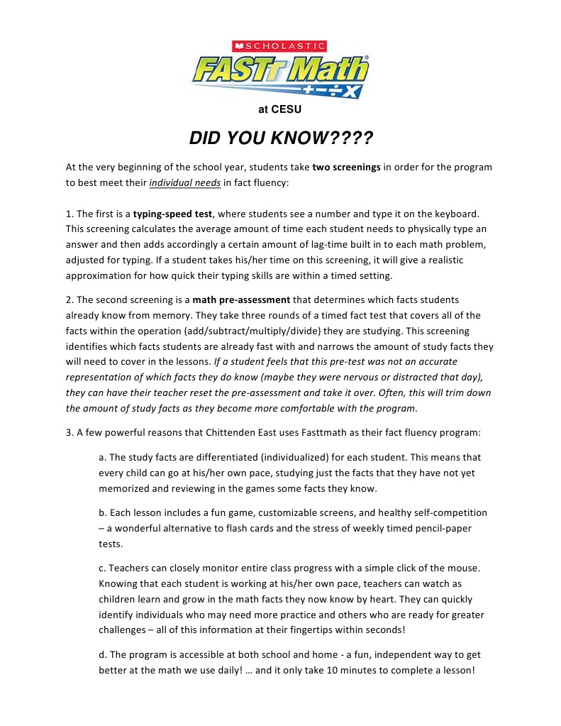Fasttmath Did You Know | PDF | Career & Growth
