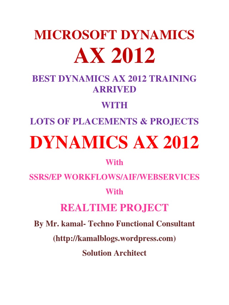 Dynamics AX 2012 Training Program | PDF | Computers