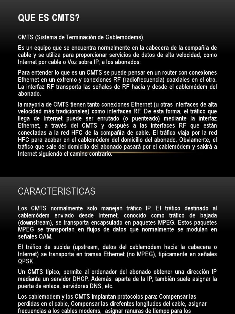 Cmts y Docsis | PDF | Televisión por cable | Protocolos de comunicaciones
