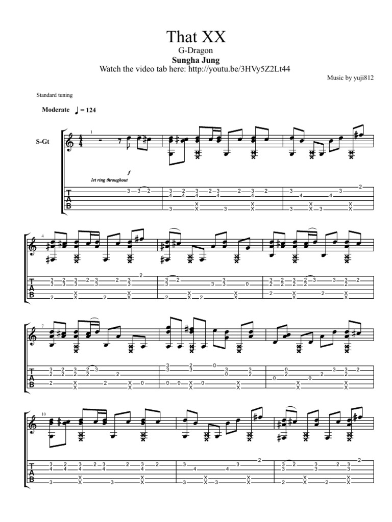 G Dragon That Xx Sungha Jung Tabs Pdf Guitar Family Instruments Musicians