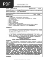 Administracao e Planejamento ATIVIDADE AVALIATIVAa