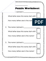Name Puzzle Worksheet