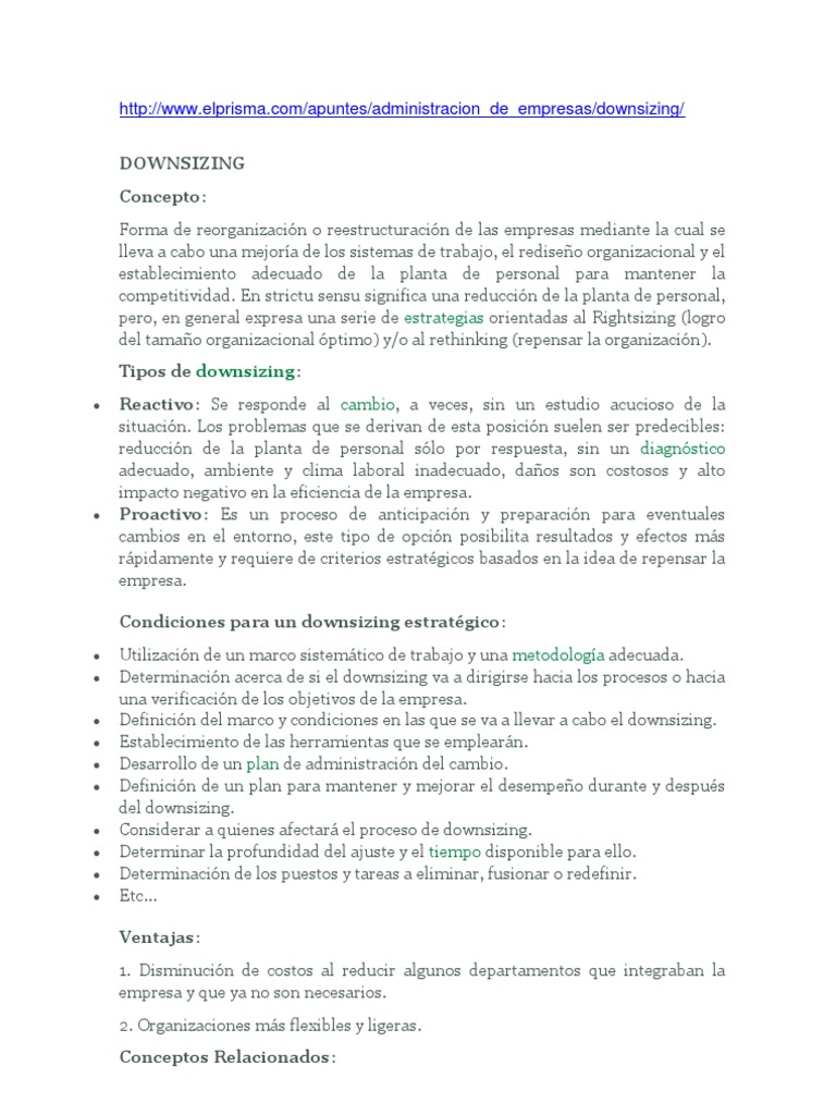 Downsizing | PDF | Toma de decisiones | Business