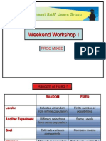 Weekend Workshop I: Proc Mixed