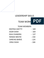 Leadership Skills Team Work