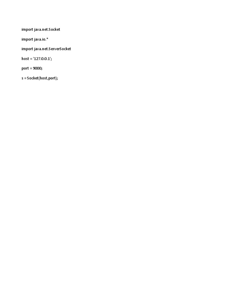 SimpleSocket Java Example | PDF