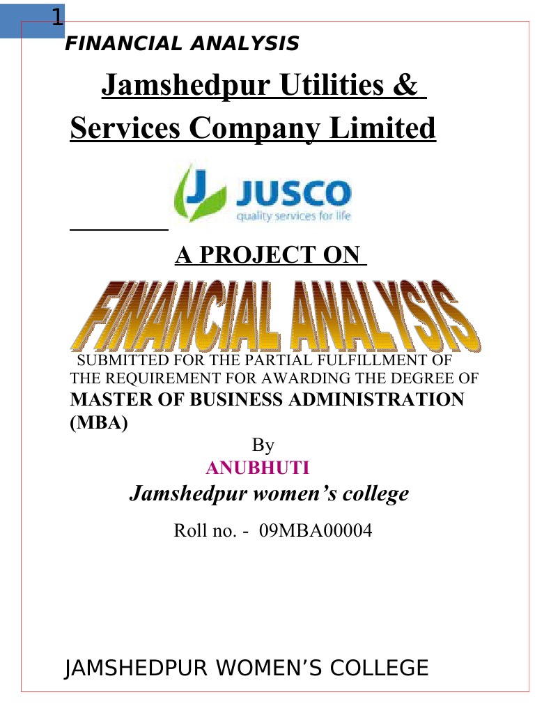 JUSCO Financial Analysis Project Report | PDF | Financial Capital ...