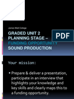 Graded Unit 2 Planning Stage - Sound Production: Funding Opportunity