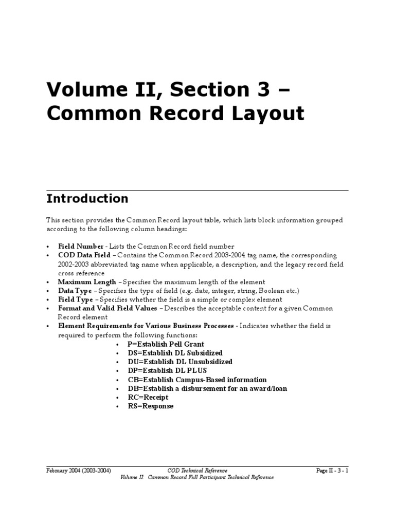 Description: Tags: 0304CODVol2Sec3FPCommonRecordLayoutvFeb04v3 | PDF