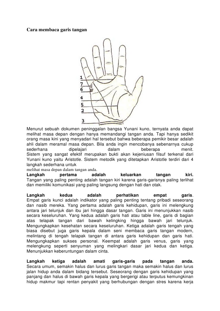 Cara Membaca Garis Tangan