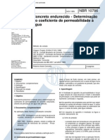 NBR 10786 - Concreto Endurecido - Determinacao Do Coeficiente de Permeabilidade A Agua