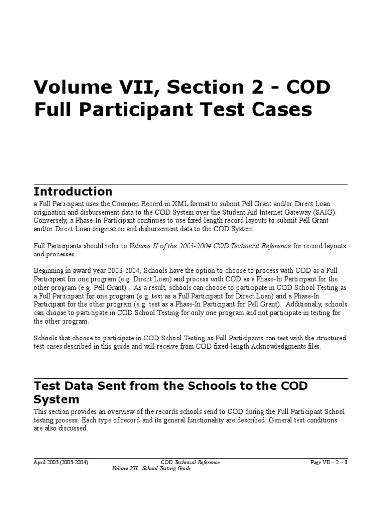 Full Participant Testing for COD System | PDF | Verification And ...