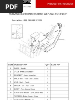 Rukse Jeep Cherokee XJ Snorkel Instructions for Years 1984-1996