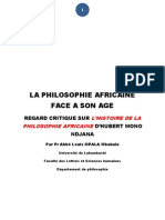 Abbé Mbabula - La Philosofie Africaine Face A Son Age