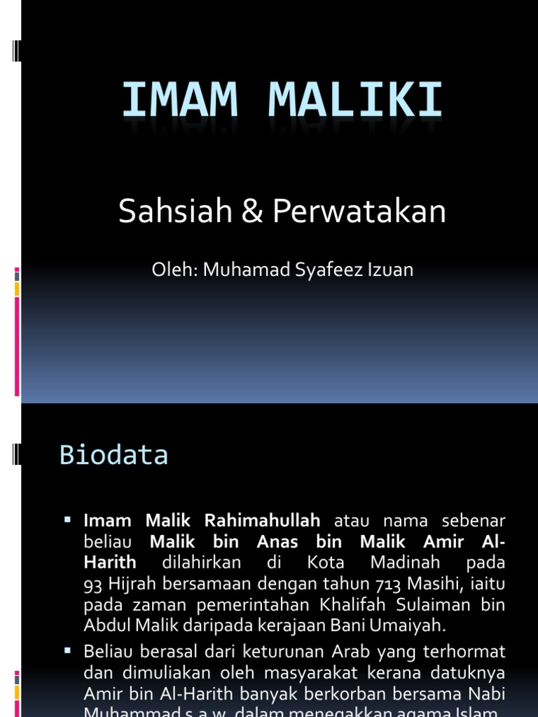 Imam Maliki Pdf