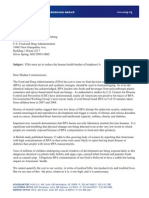 Subject: FDA Must Act To Reduce The Human Health Burden of Bisphenol A
