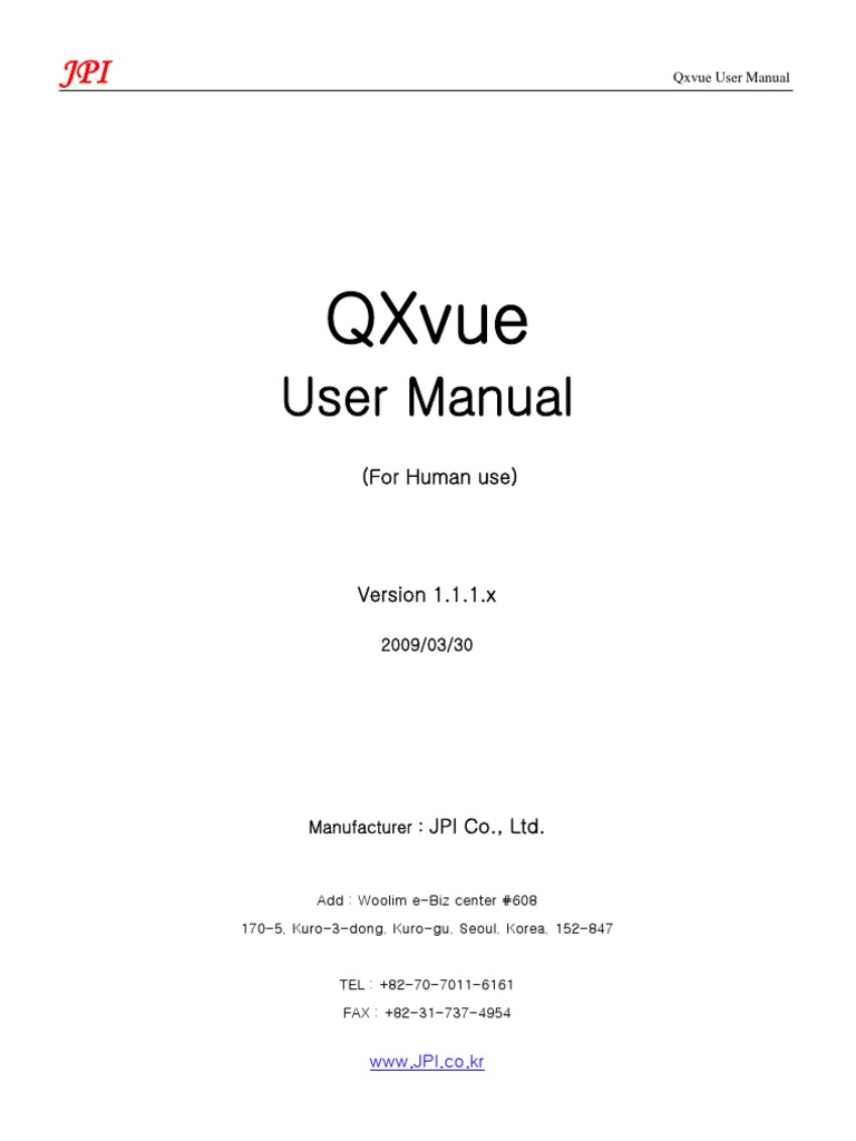 QXvue (v1.1.1.x) User Manual For Human Use - JPI | PDF | Button ...