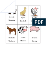 Farm Animals Spanish Flash Cards