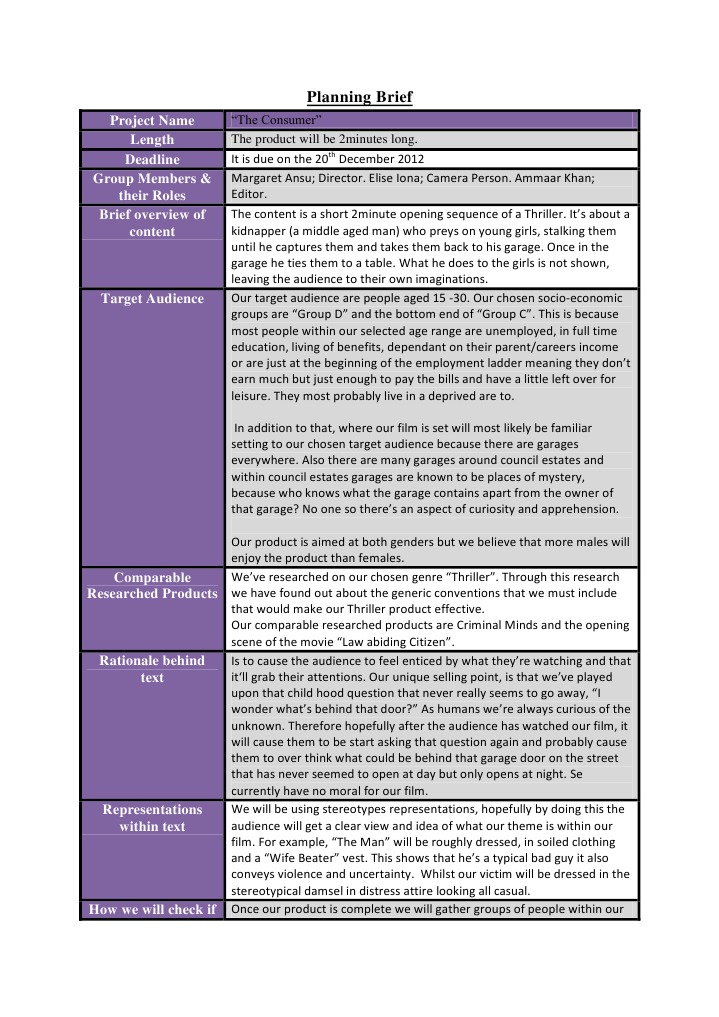 Planning Brief | PDF