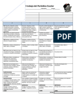 Rúbrica para Evaluar El Trabajo Del Periódico Escolar en Equipo12-13