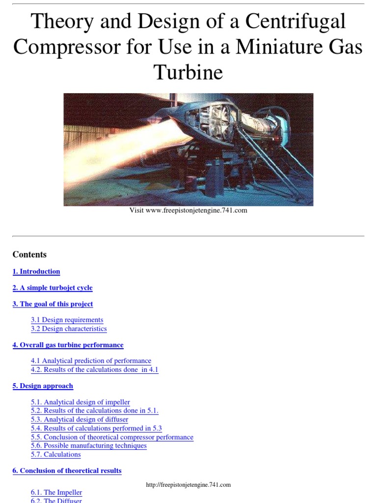 Miniature Gas Turbine Compressor Design | PDF | Jet Engine | Rocket Engine