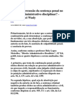 Repercussão Da Sentença Penal No Processo Administrativo Disciplinar