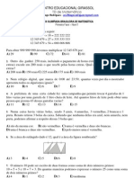 Prova de Matemática para 5a e 6a séries