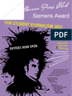 Student Journalism Award Poster 2012