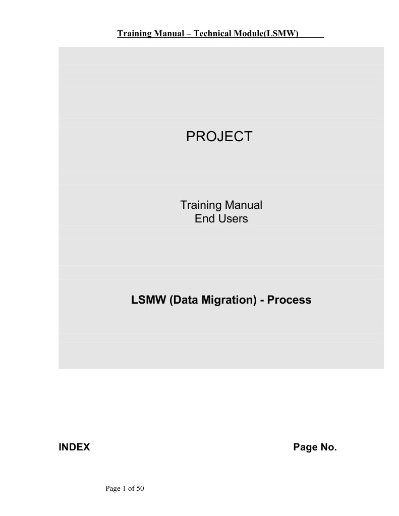LSMW Data Migration Training Manual | PDF | Button (Computing) | Subroutine