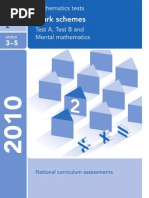 2010 Maths Mark Scheme
