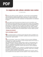 As empresas não sabem calcular custos