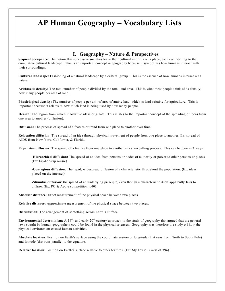 Ap Human Geography Vocab | PDF | Green Revolution | Agriculture