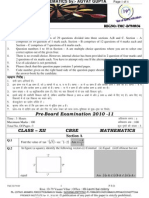 Target Mathematics By:-Agyat Gupta: Pre-Board Examination 2010 - 11 Class - Xii Cbse Mathematics