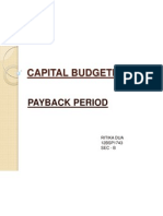 Capital Budgeting: Payback Period