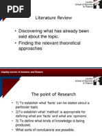 Literature Review - Discovering What Has Already Been Said About The Topic. - Finding The Relevant Theoretical Approaches