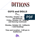 GUYS and DOLLS Auditions