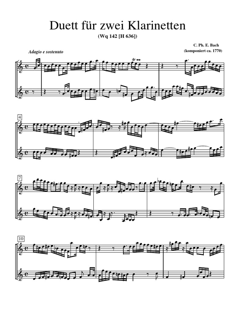 Institute) Bach, C.P.E. Duetto For 2 H. 636 PDF
