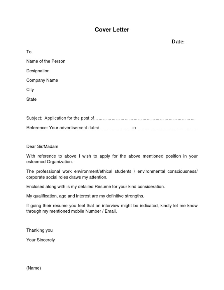 Job Application Cover Letter Template | PDF | Social Science