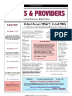Payers & Providers California Edition – Issue of October 4, 2012