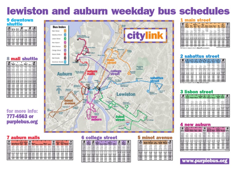 Citylink Schedule Oct. 6, 2012: Map