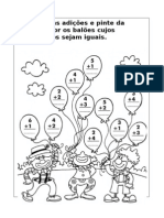 Resolva As Adições e Pinte Da Mesma Cor Os Balões Cujos Resultados Sejam Iguais